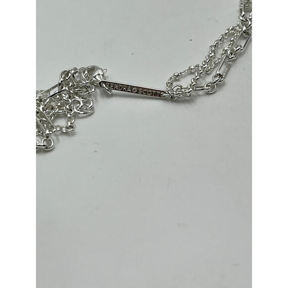 Kendra Scott Elisa Silver Triple Strand Necklace in Iridescent Lilac Illusion - Picture 7 of 7